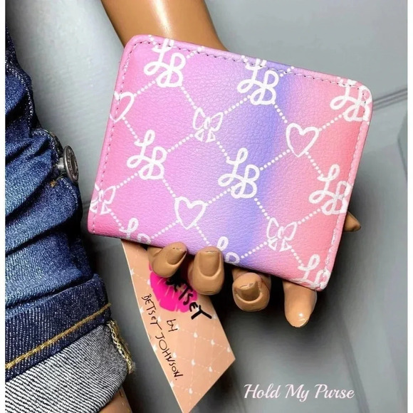 Luv Betsey Johnson Mini Purple Pink Ombre Bag Wallet NWT - Picture 2 of 5